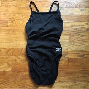 NWOT Speedo Endurance+ Black One Piece Swim Suit